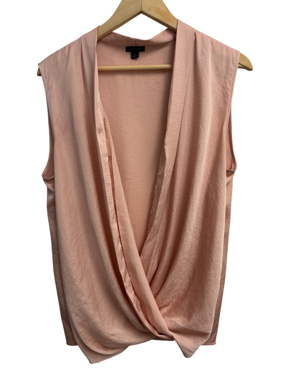 ANN TAYLOR | Blush Pink Draped Surplice Blouse | Women’s | L | GUC - Picture 3 of 6